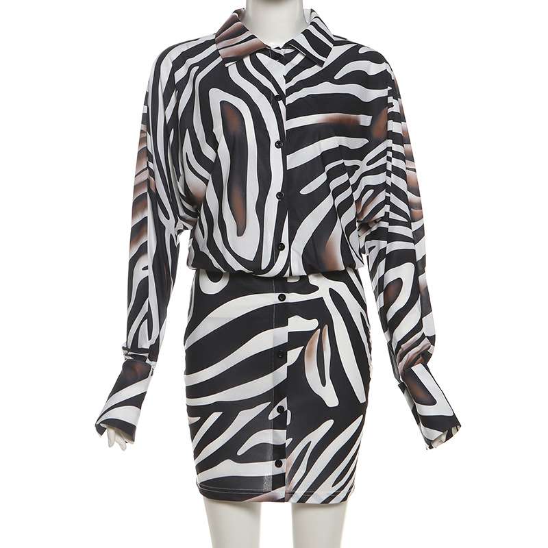 Bold Zebra Print Shirt Dress image 4