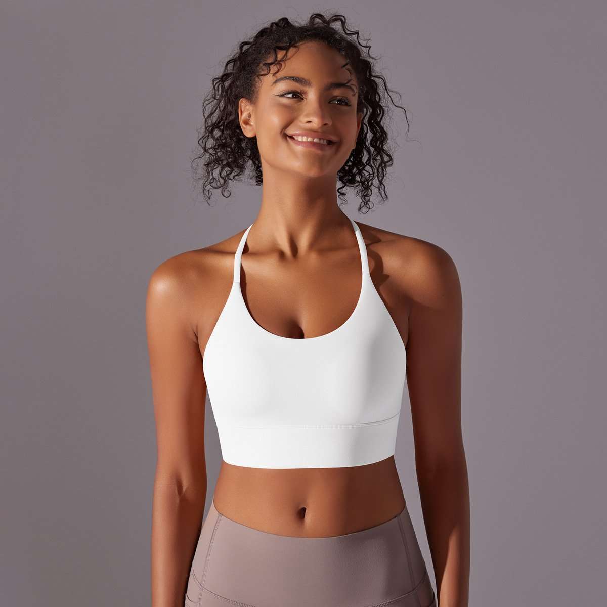 Sports Top with Supportive Fit - White, M image