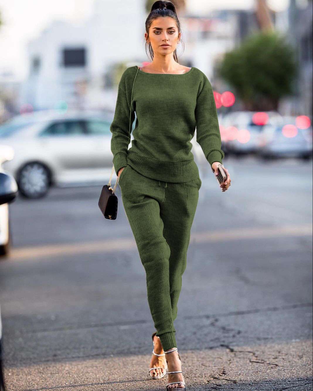 Luxe Lounge Two-Piece Set - M, Green image