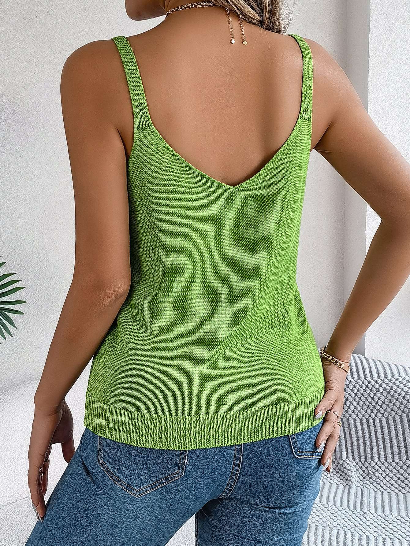 Knit Diamond Pattern Tank Top image 7