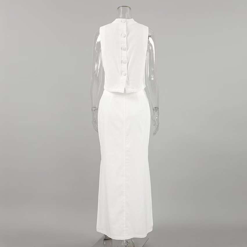 Elegant White Two-Piece Summer Outfit image 3