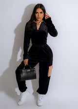 Casual Patchwork Two-piece Pants Set - XL, Black image