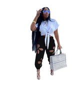 Hollow Out High Waisted Wide Leg Sweatpants image 3