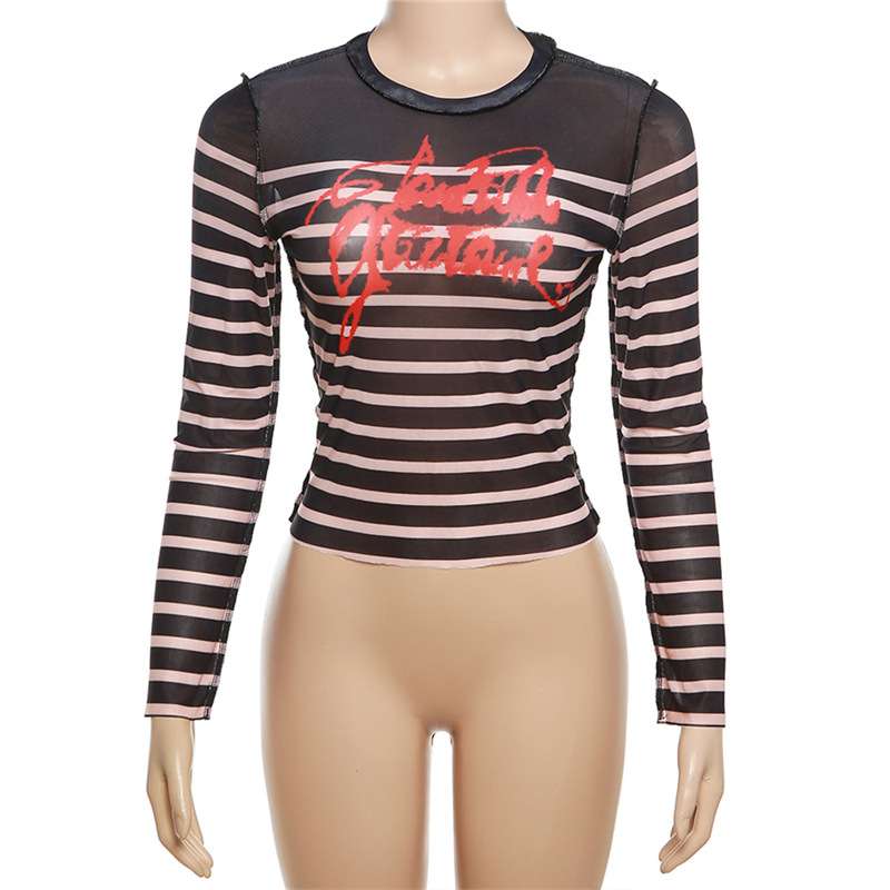 Urban Stripes Sheer Mesh Crop Top image 3