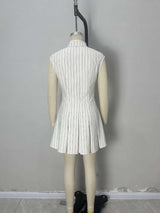 Classic Striped Sleeveless Shirt Dress image 4