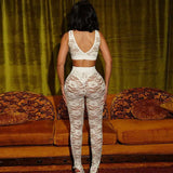 Lace Crop Top and Pants Set image 5