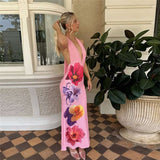 Floral Maxi Dress with Halter Neck image 7
