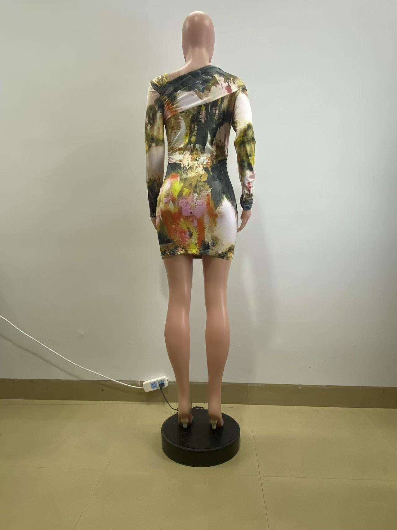 Colorful Abstract Bodycon Dress image 5