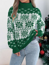 Snowflake Christmas Sweater - M, Green image