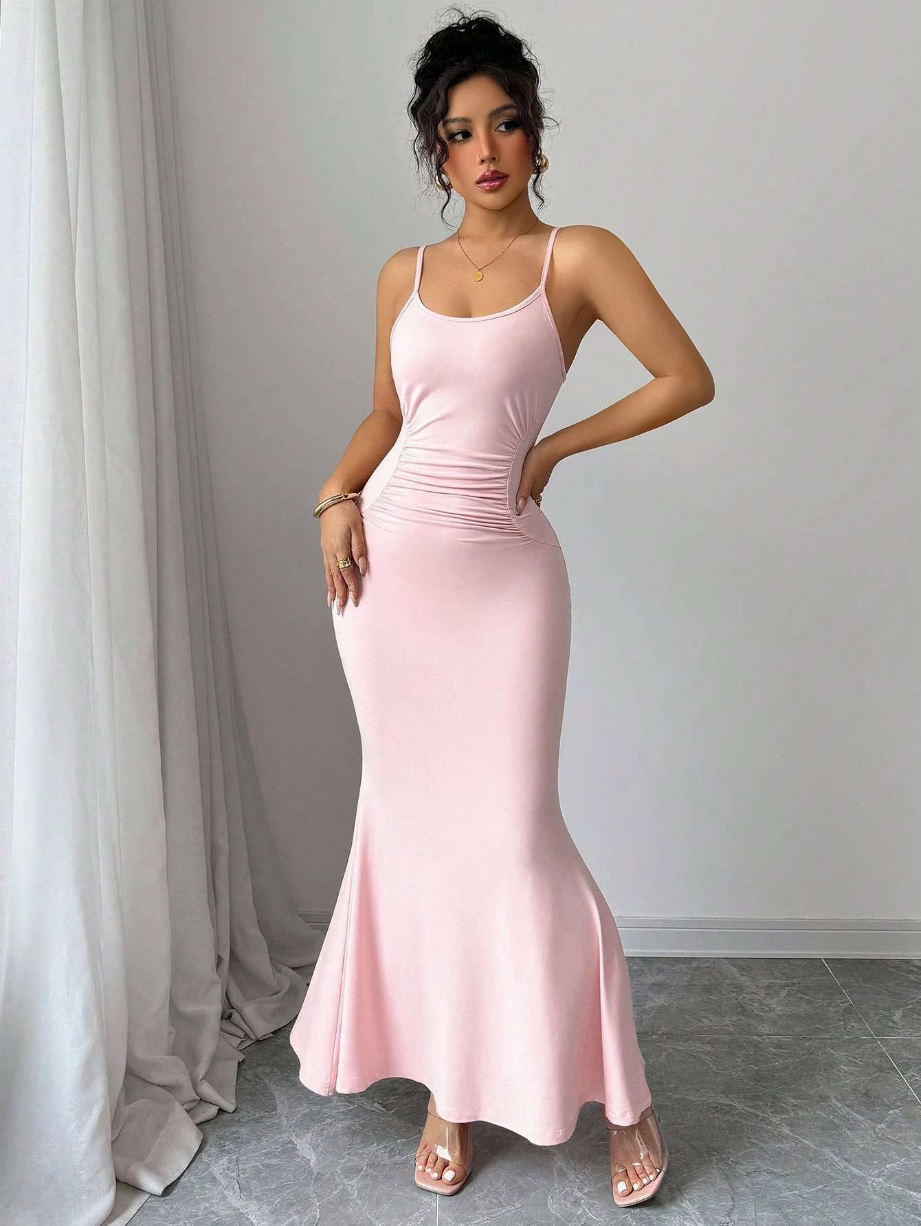 Ruched Mermaid Maxi Dress image 2