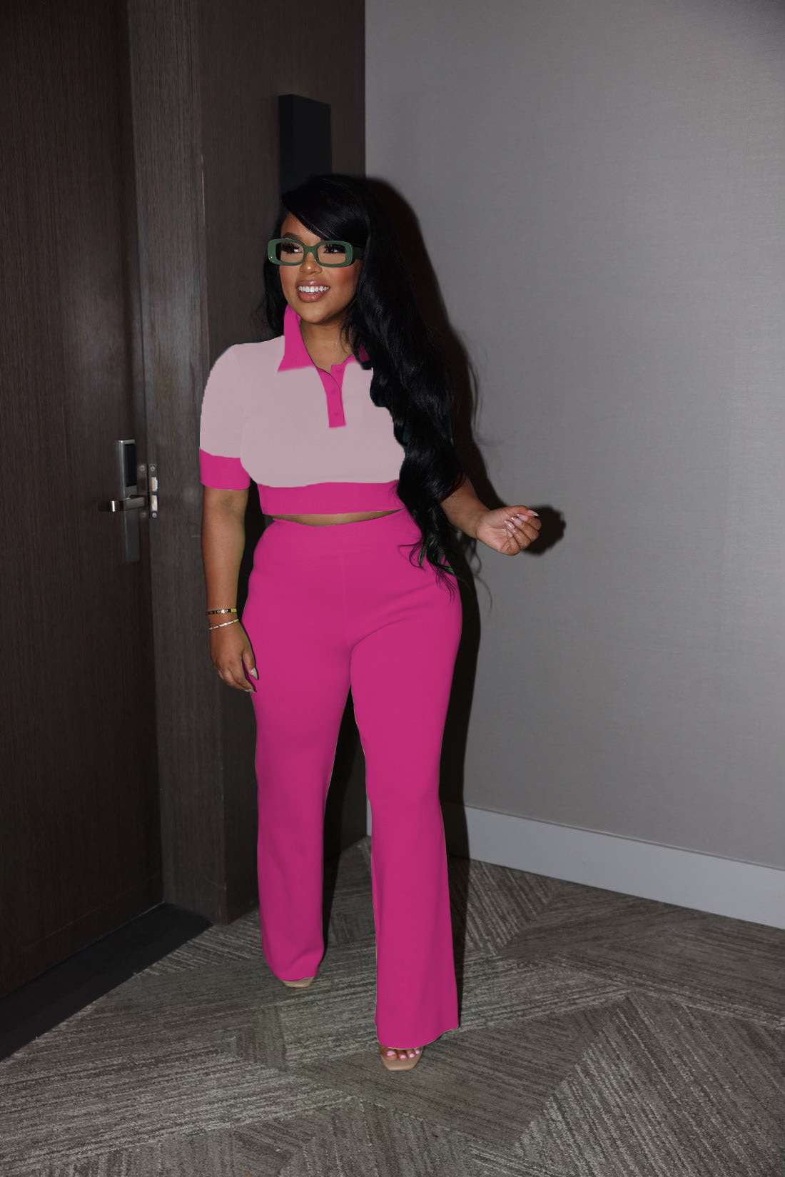 Color Fusion Polo Set - S, Rose Red image