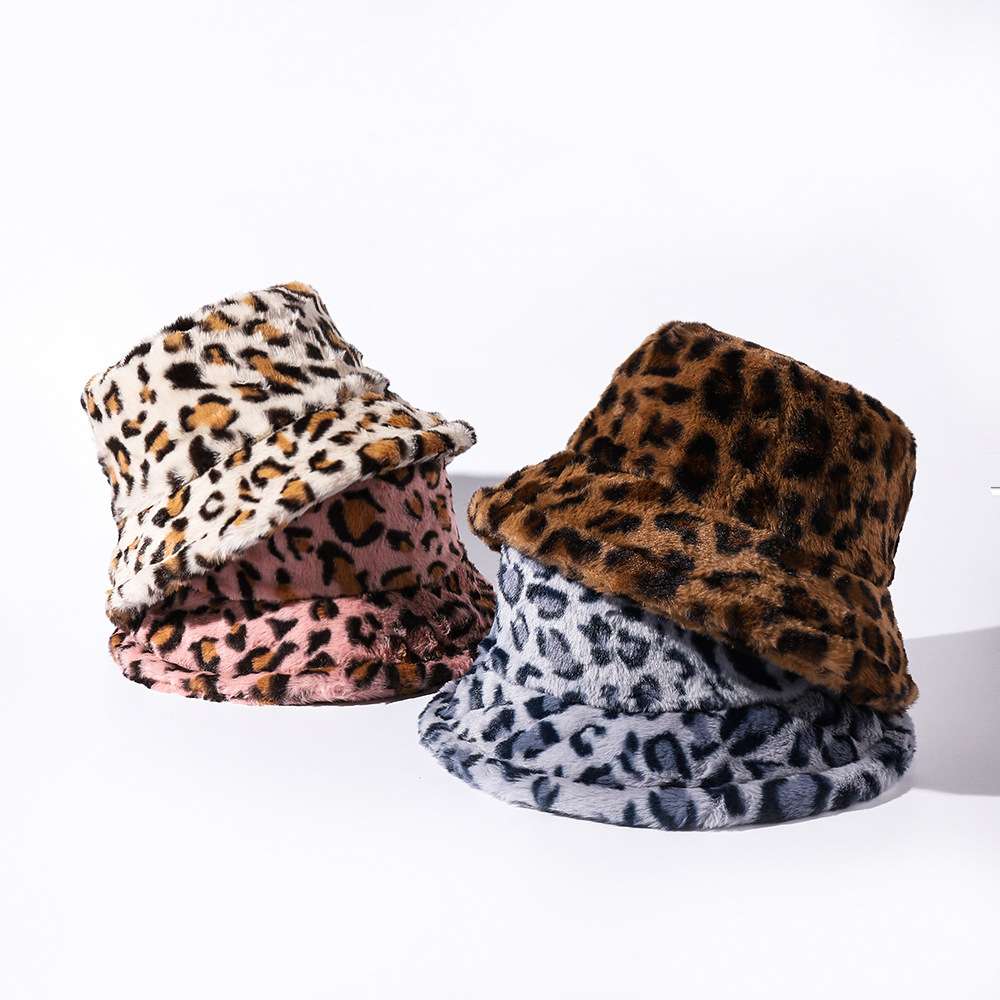 Animal Print Faux Fur Bucket Hats image 4