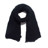 Elegant solid knit scarf warm for winter - Black image
