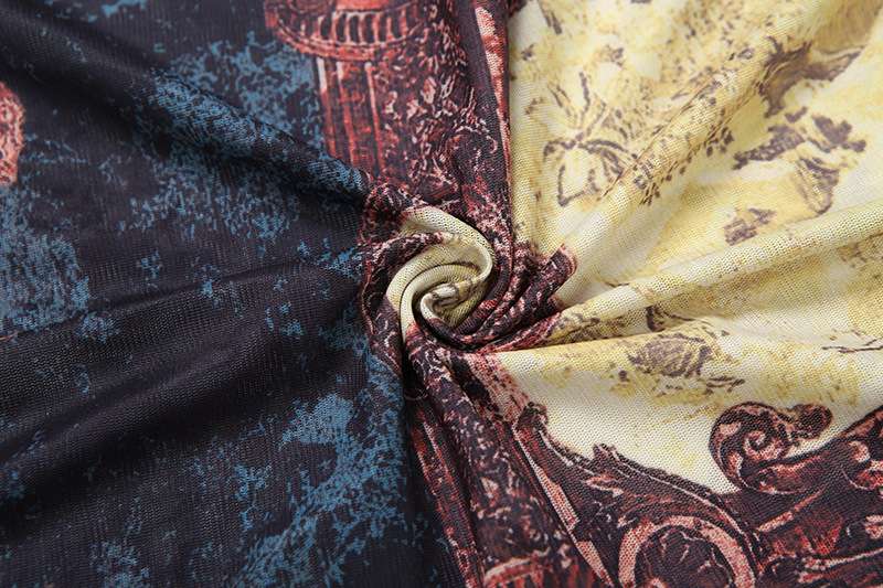 Artistic Print Long-Sleeve Bodycon Dress image 5