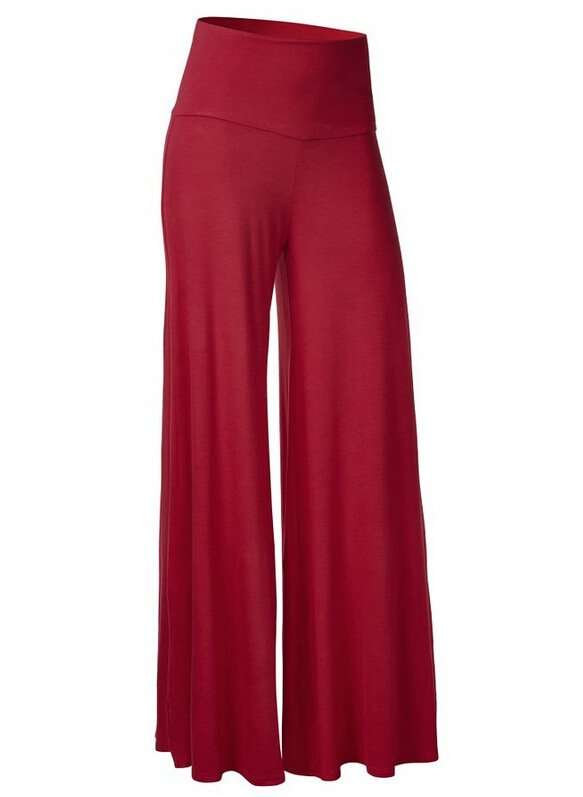 Stylish Wide Leg Palazzo Lounge Pants - S, Maroon image