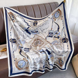 Luxury Printed Sunscreen Scarf - Free Size, Multi Blue image