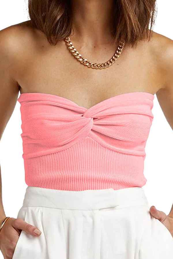 Sexy Solid Color Off Shoulder Knitted Fashion Crop Top image 7
