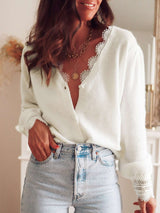 Elegant White Button-Up Sweater image 1