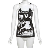 Black Graphic Print Tank Top image 2