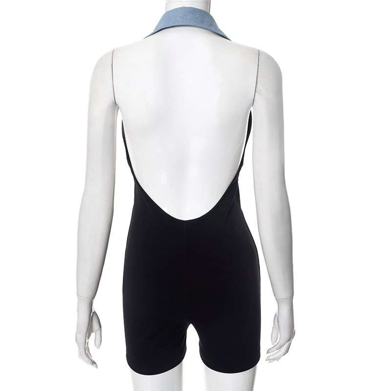 Contrast Button-Up Romper image 8