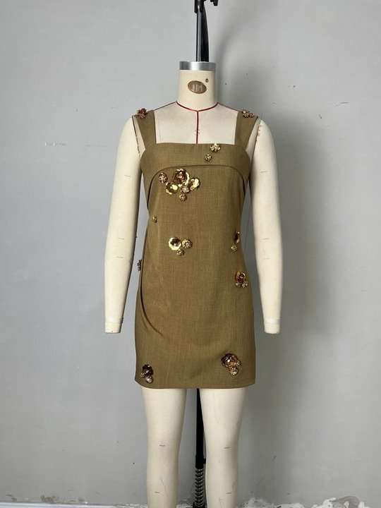 Embellished Mini Dress with Floral Details image 3