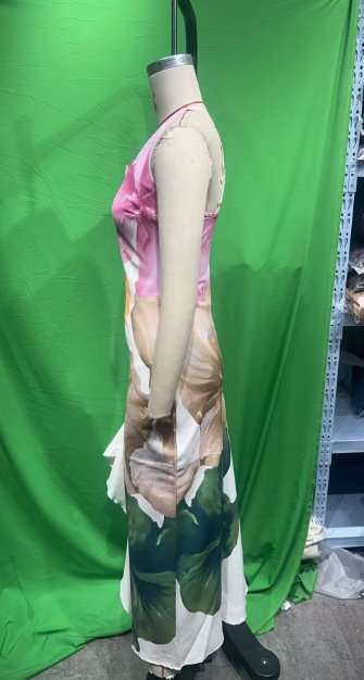 Artistic Floral-Print One-Shoulder Maxi Dress image 5