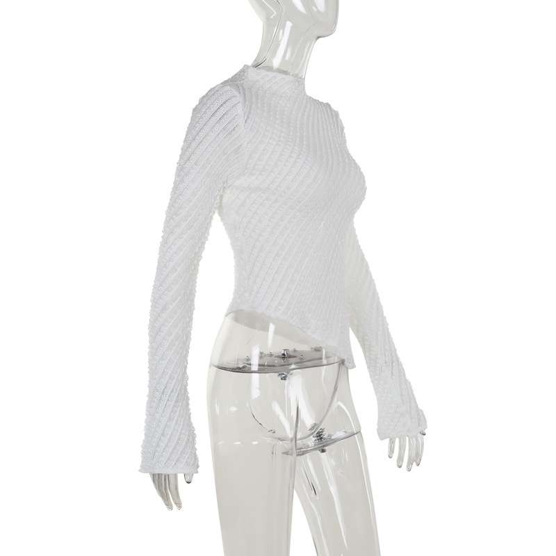 Textured Frill Mock Neck Top image 6