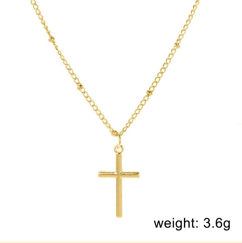 Cross Pendant with Anchor Chain Necklace