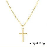 Cross Pendant with Anchor Chain Necklace