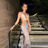 Backless Maxi Dress With Shell Trim image 5