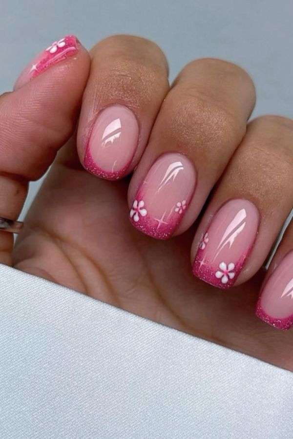 Glitter French Tip Nail Art image 6