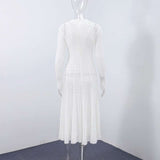 Lace Long Dress with Sheer Detailing image 4