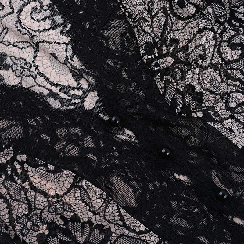 Sheer Lace Button-Up Top image 6