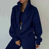 Fashion Sweatshirt & Long Pants Sets - M, Deep Blue image