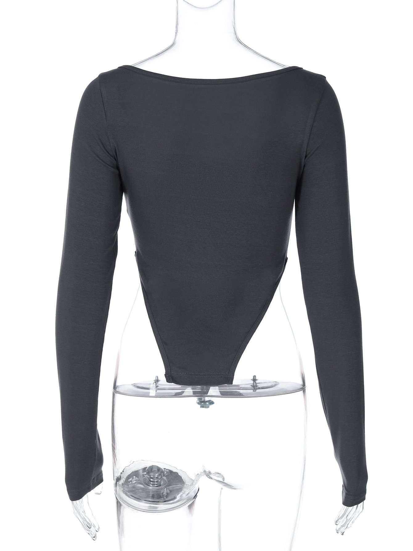 Asymetric Button Down Crop Top image 3