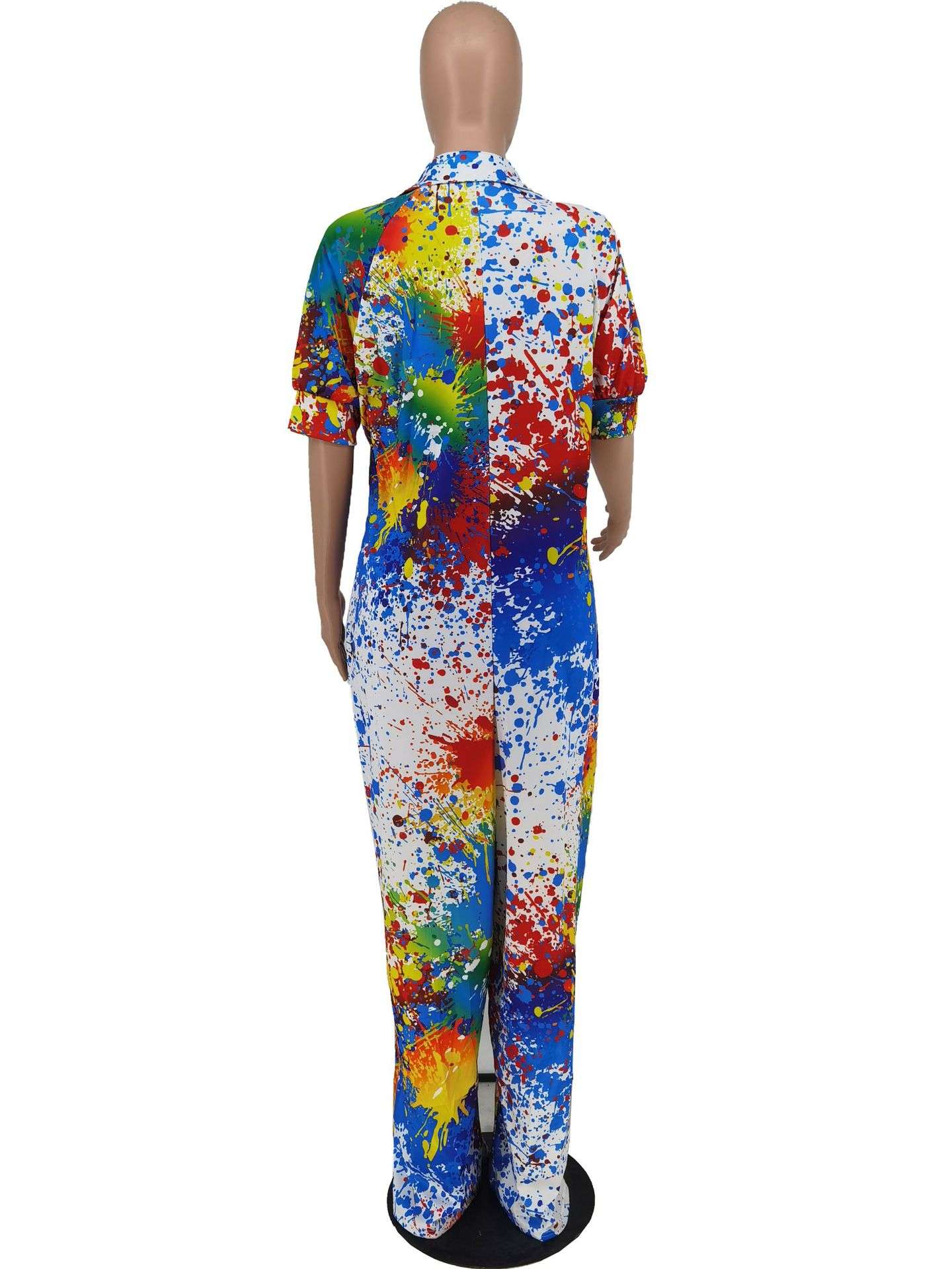 Half Sleeve Printed Baggy Jumpsuit image 4