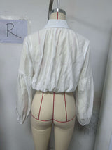 Self Design Puff Sleeve Shirt Style Top image 5