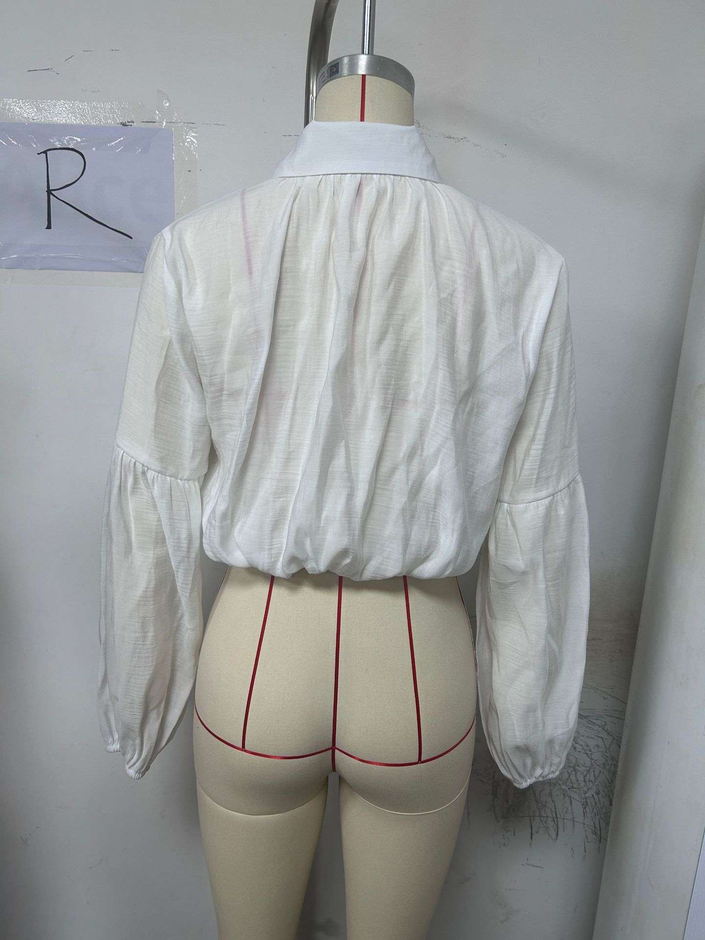 Self Design Puff Sleeve Shirt Style Top image 5