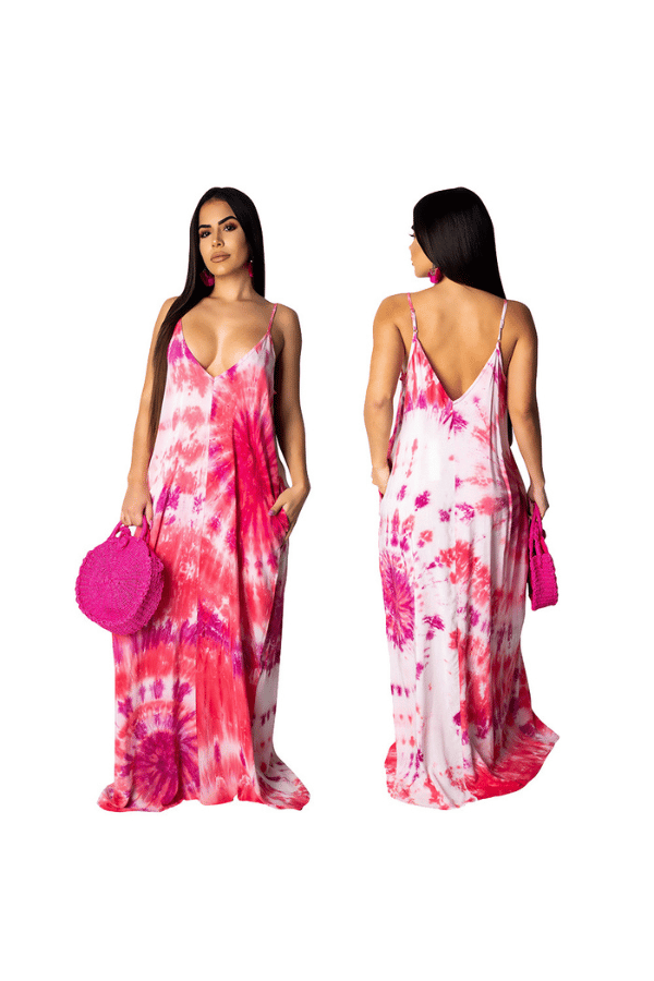 Womens Summer Suspender Maxi Dress image 4