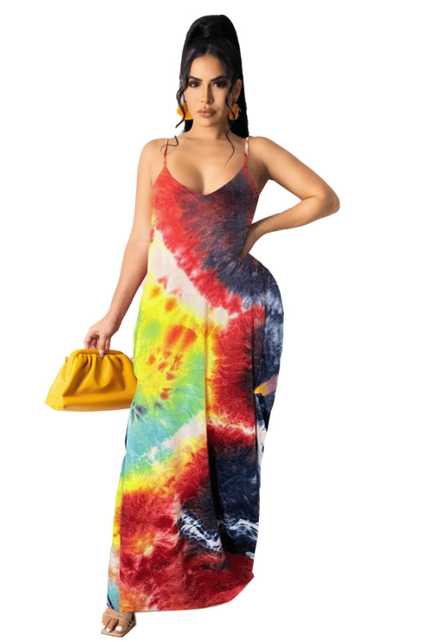 Womens Summer Suspender Maxi Dress image 2