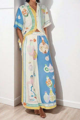 Two-Piece Set with Matching Pants and Shirt - L, Light Beige image