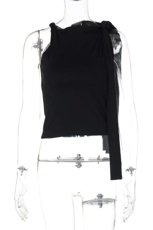Noir Elegance Asymmetrical Top image 7