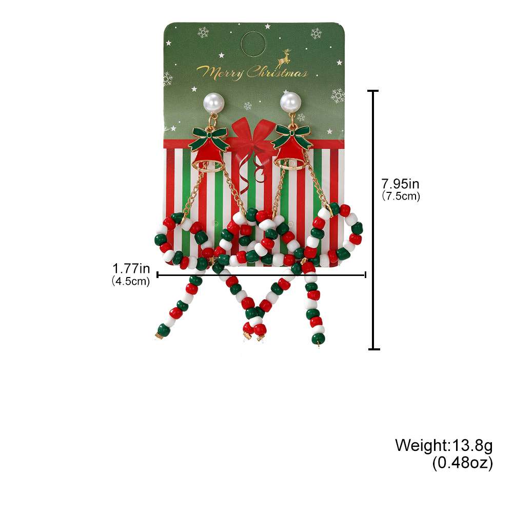 Festive Beaded Bow and Ribbon Earrings image 2