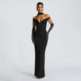 Off-Shoulder Evening Gown - M, Black image