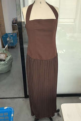 Halter Maxi Dress with Pleated Skirt image 4