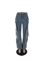 Wide Leg Flare Bell Bottom Denim Cargo image 5