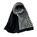 Classic Plaid Winter Scarf  Warm Soft Chunky - Black image