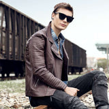 Oblique Zipper Motorcycle Streetwear Jacket image 2