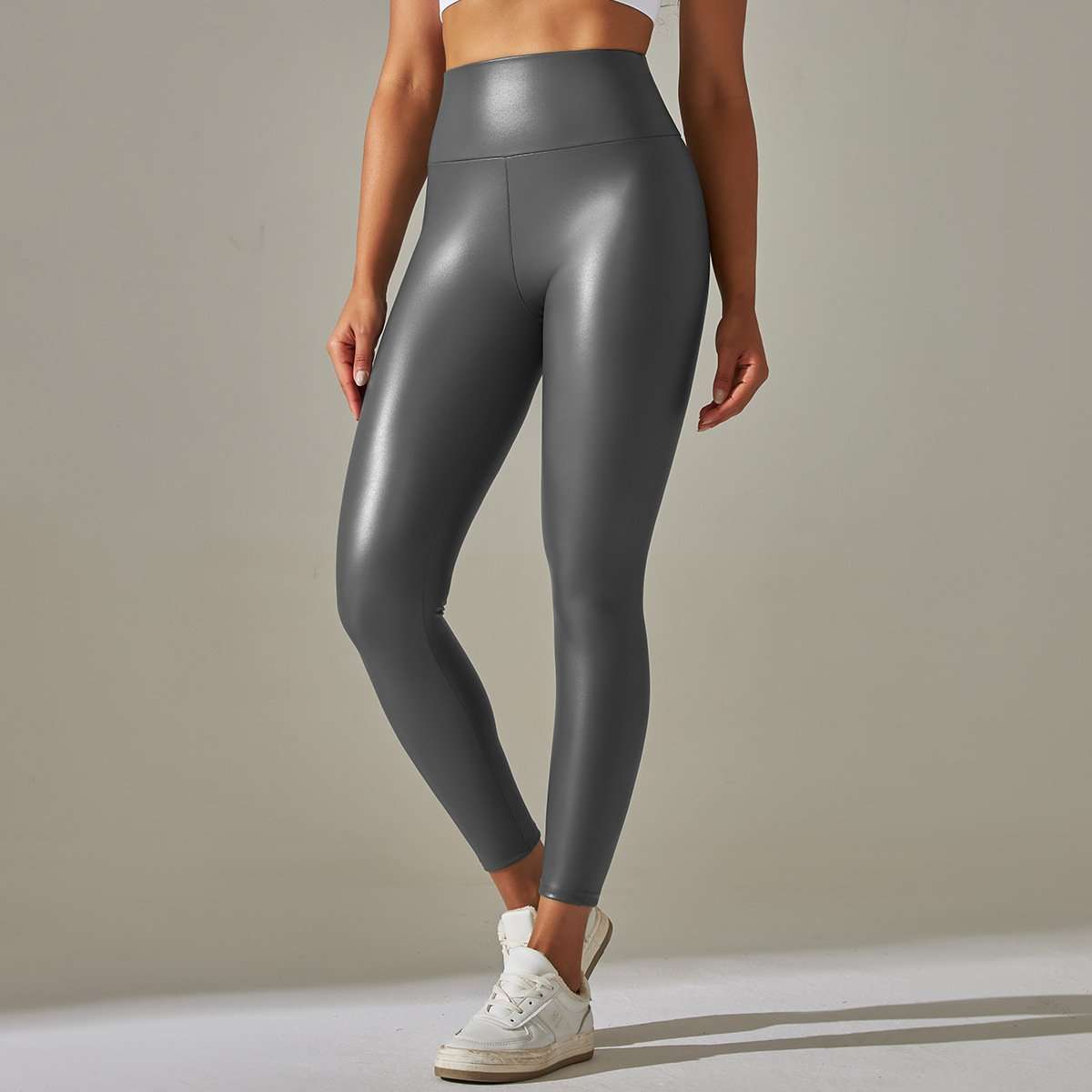 High-Waisted Faux Leather Leggings image 5