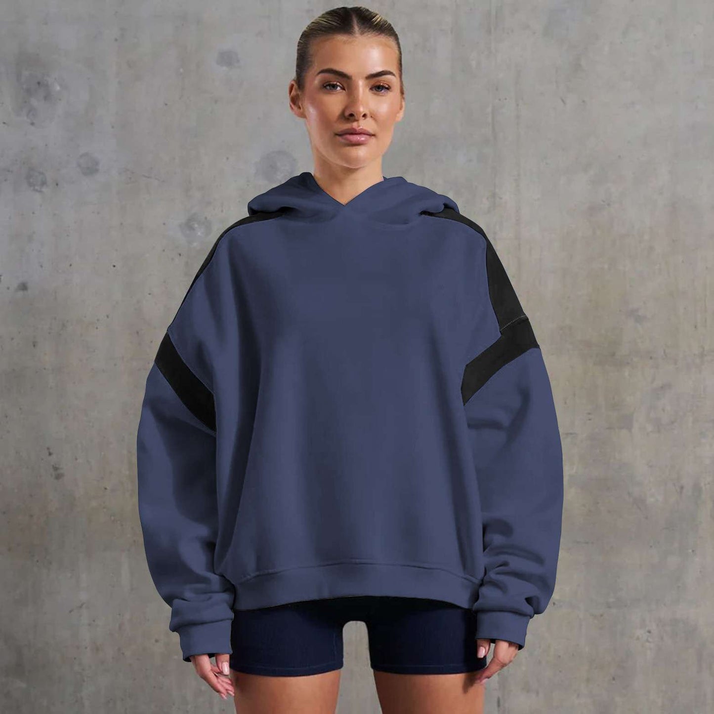 Athletic Urban Oversized Hoodie - L, Blue image